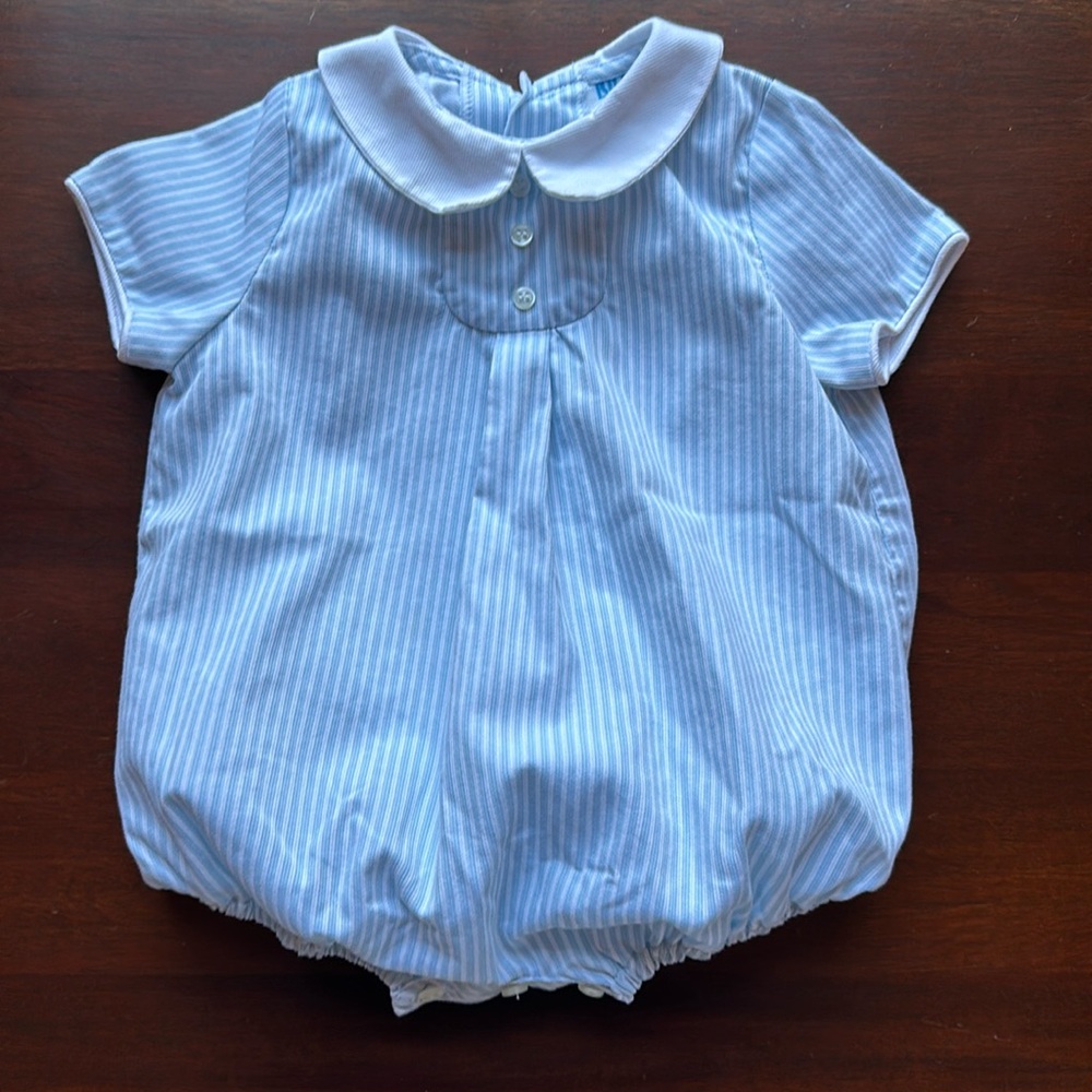Luli & Me 9 month blue and white striped bubble